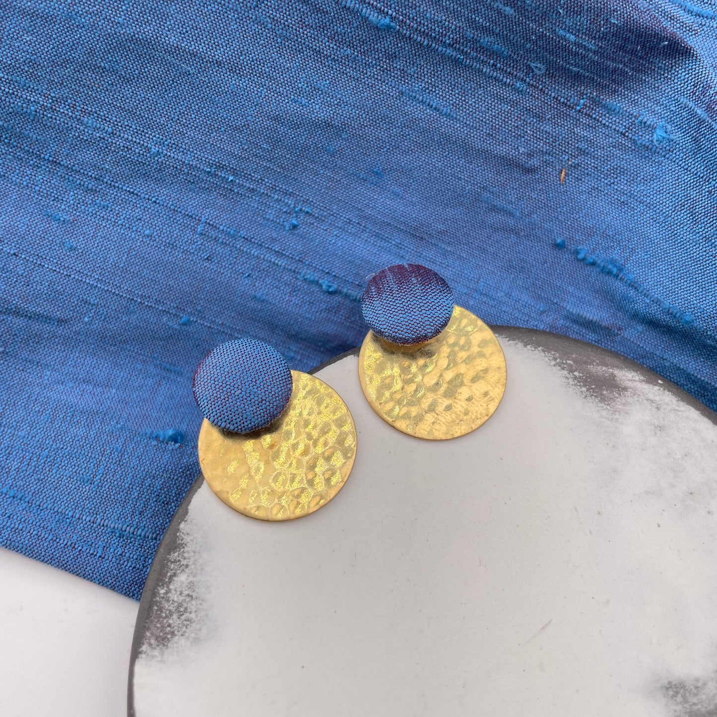 Ohrstecker Rundling . Blaue Stunde