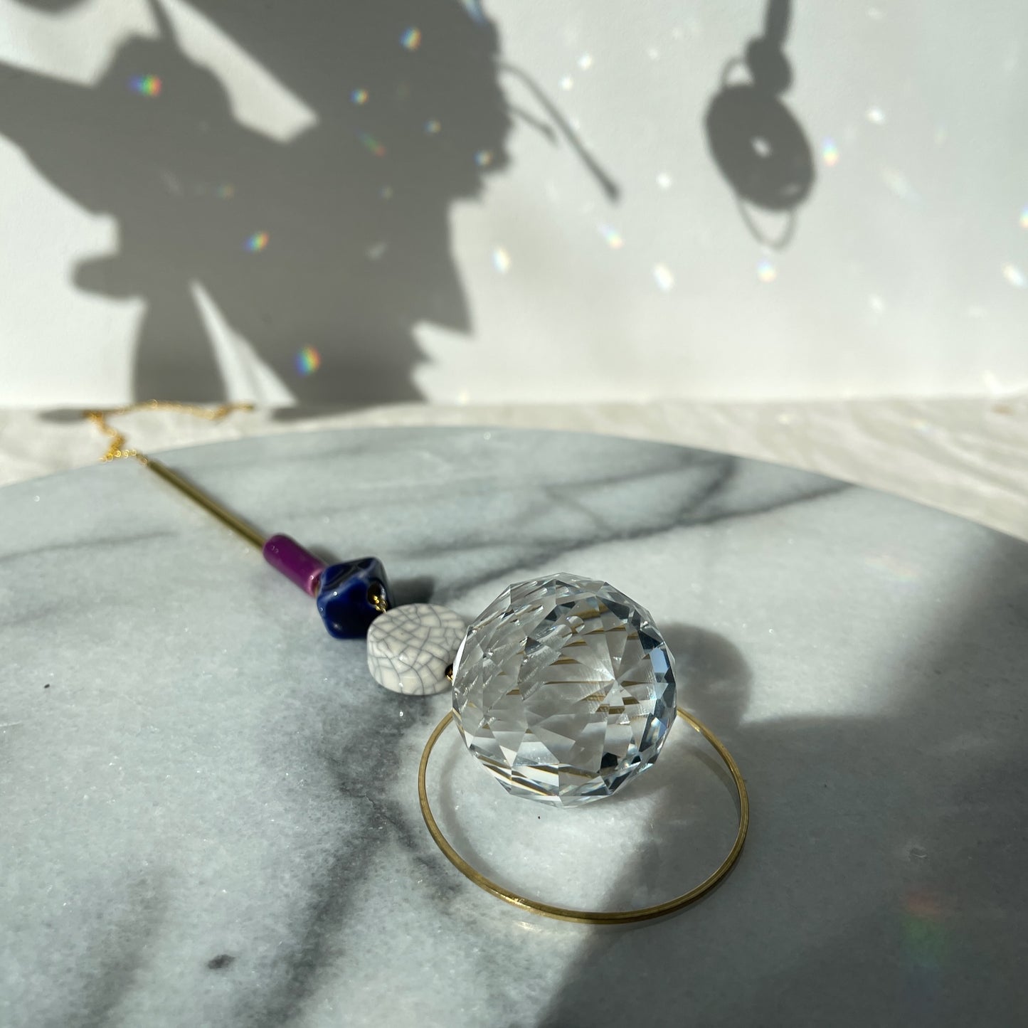 Suncatcher DISC and ROCK Dunkelblau / Lichtfänger / Fensterkristall
