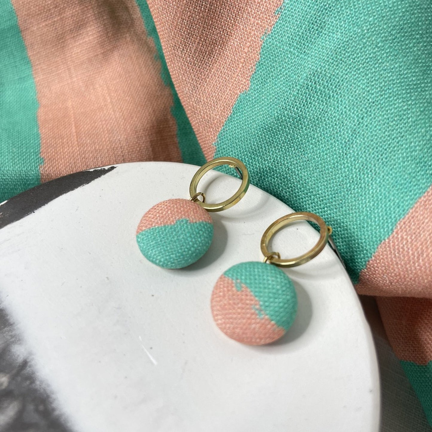 Ohrstecker Ringlein . MInt und Rosa B&B