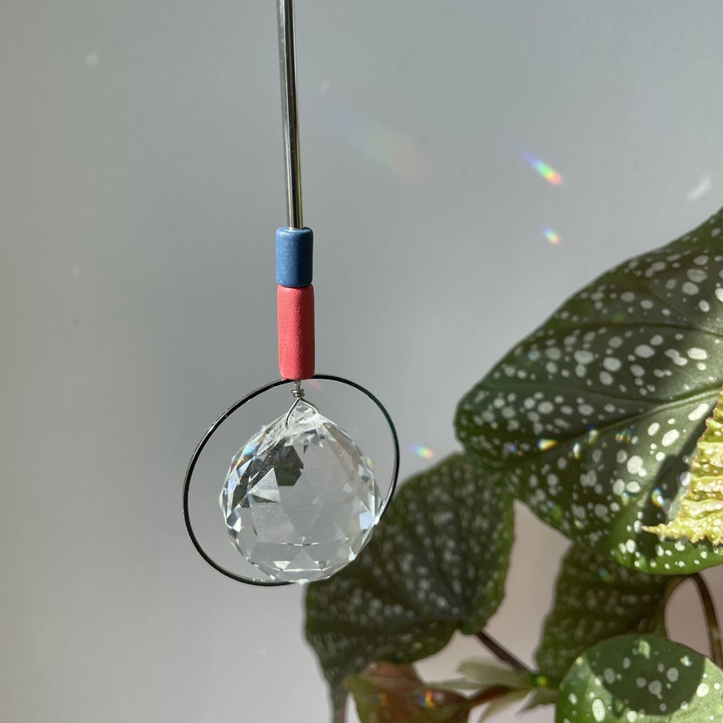 Suncatcher Perel klein rosa blau silver