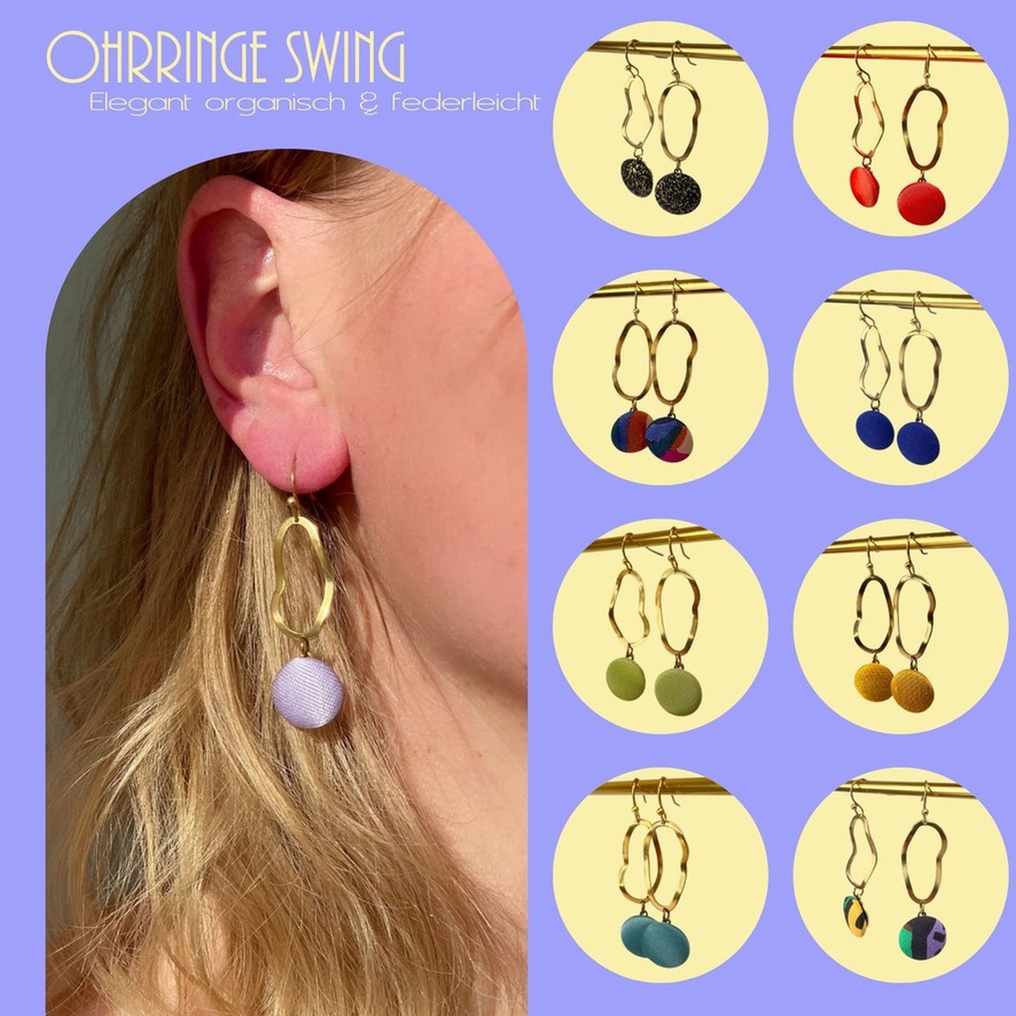 Ohrringe Swing in Royalblau