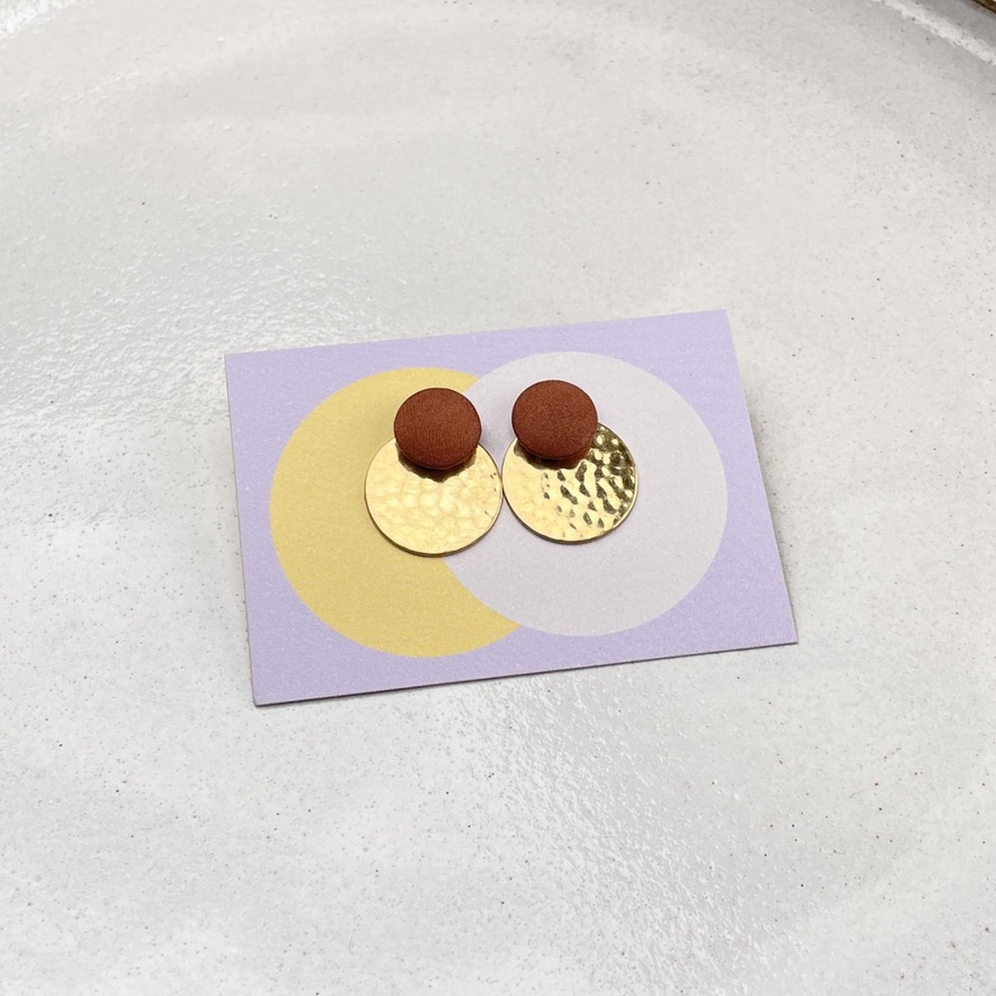 Ohrstecker Rundling in Mocca