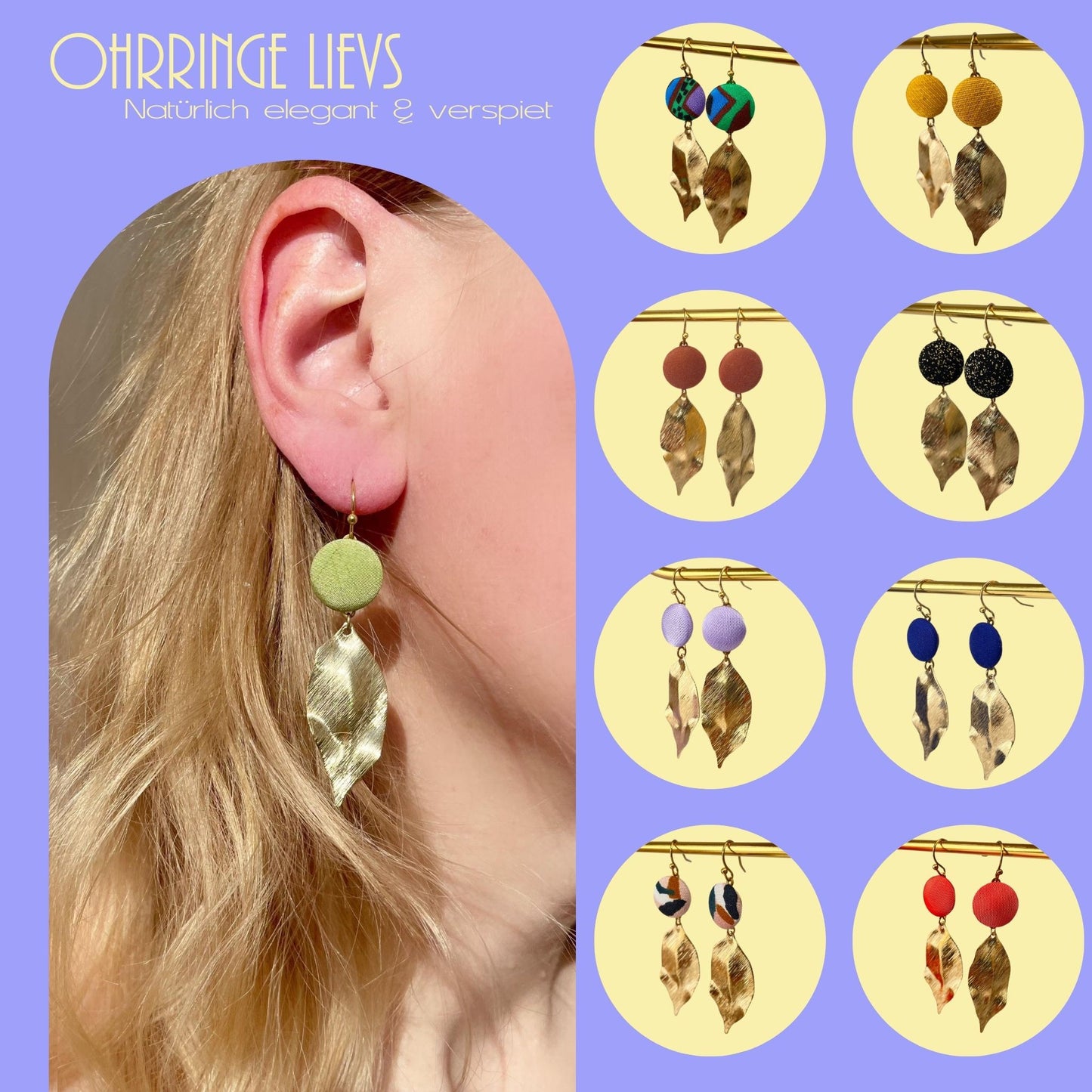 Ohrringe Lievs in Gelb