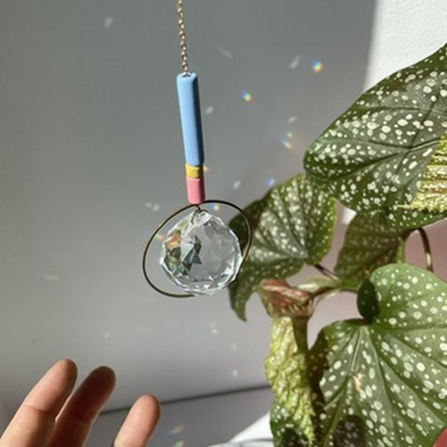 Suncatcher Perel fliedergelb rosa