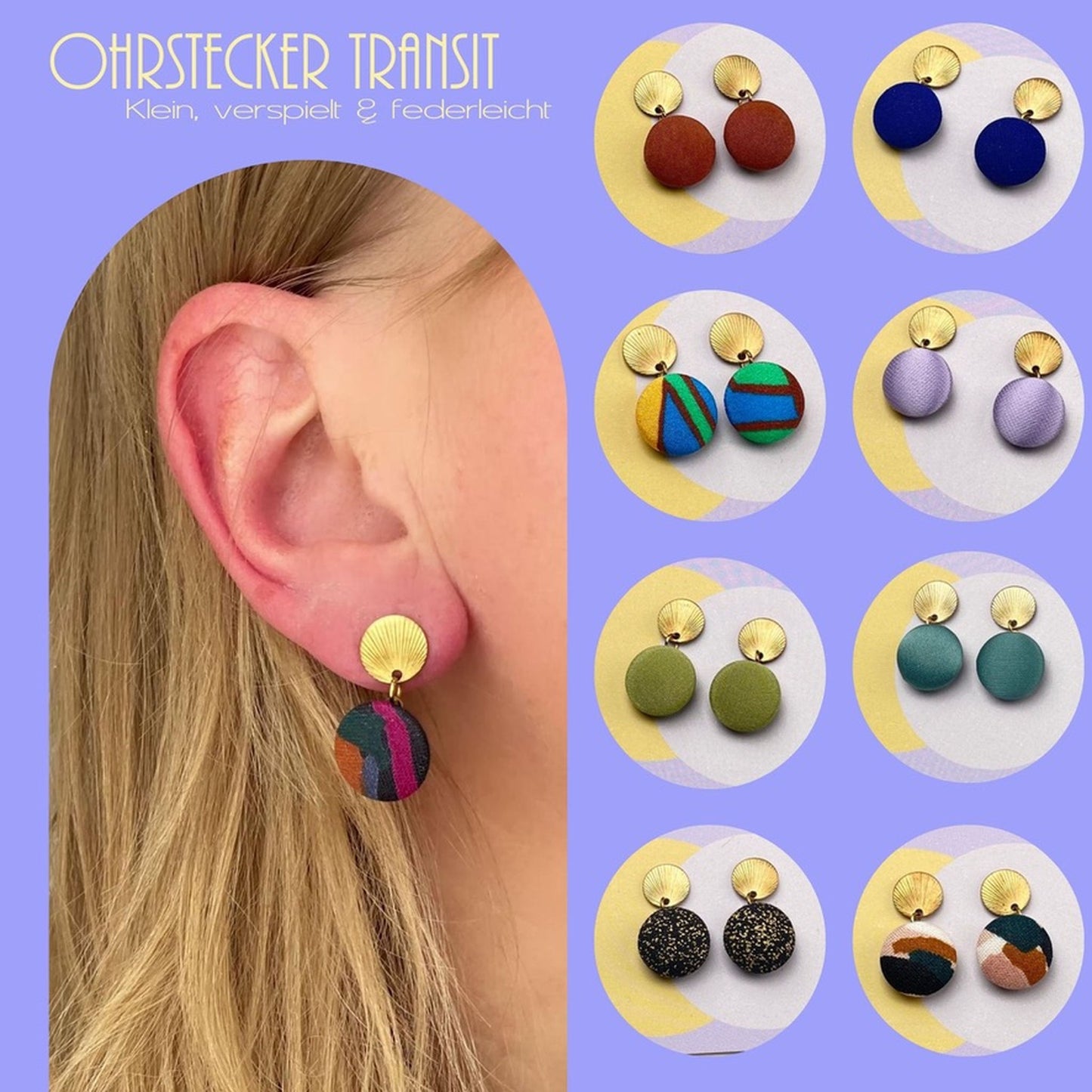 Ohrstecker Transit in Lachs