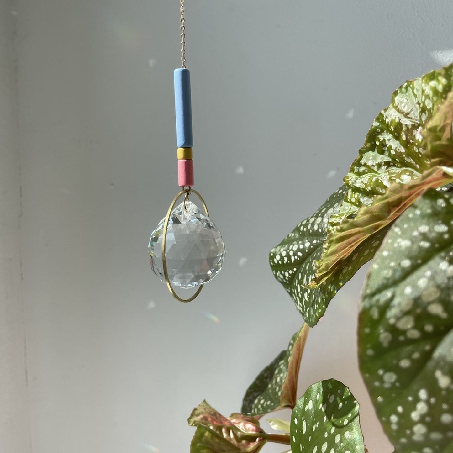 Suncatcher Perel fliedergelb rosa