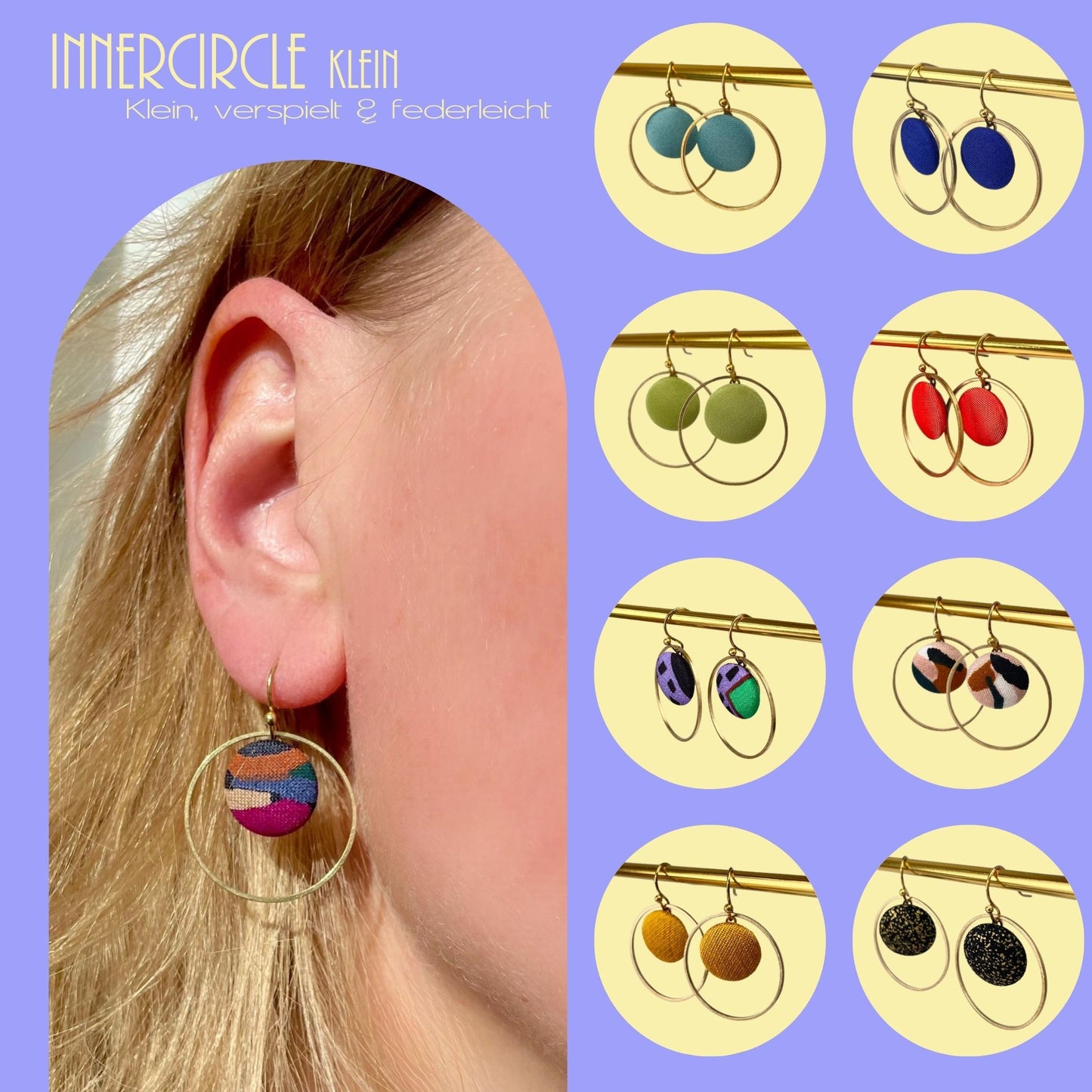 Ohrringe Inner Circle klein in Mocca