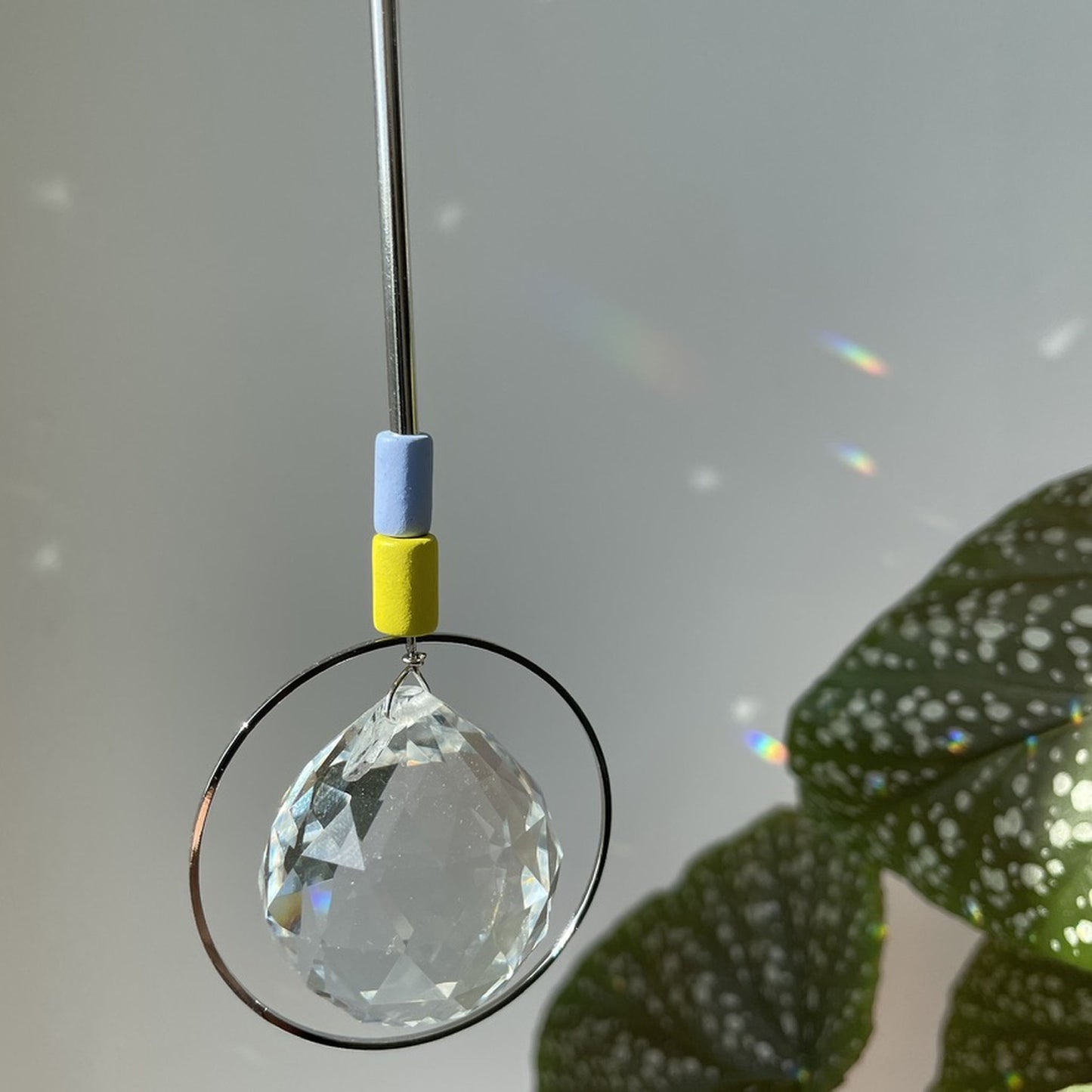 Suncatcher Perel klein hellblau Neongelb silver