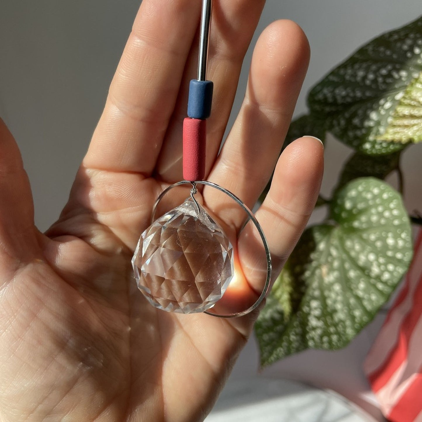 Suncatcher Perel klein rosa blau silver