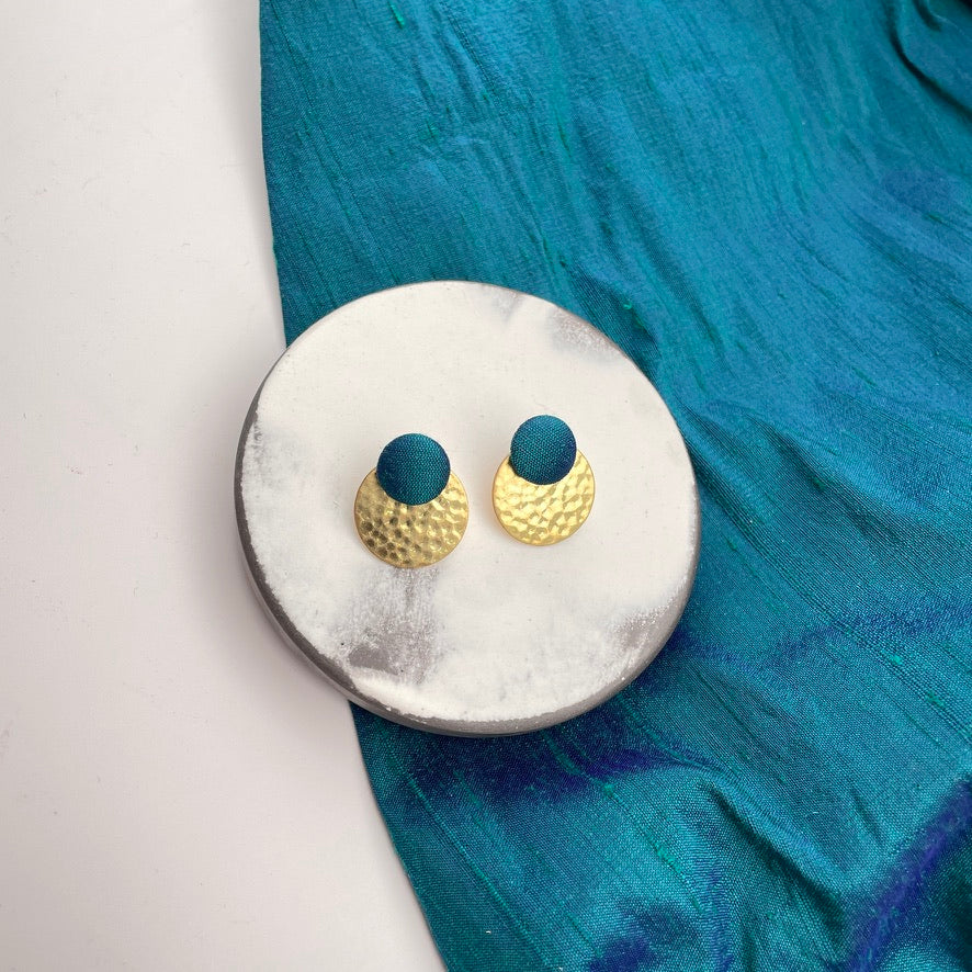 Ohrstecker Rundling . Petrol