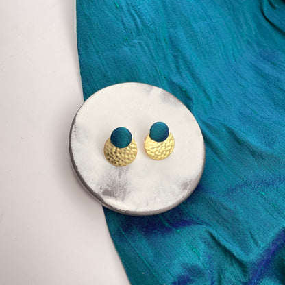 Ohrstecker Rundling . Petrol