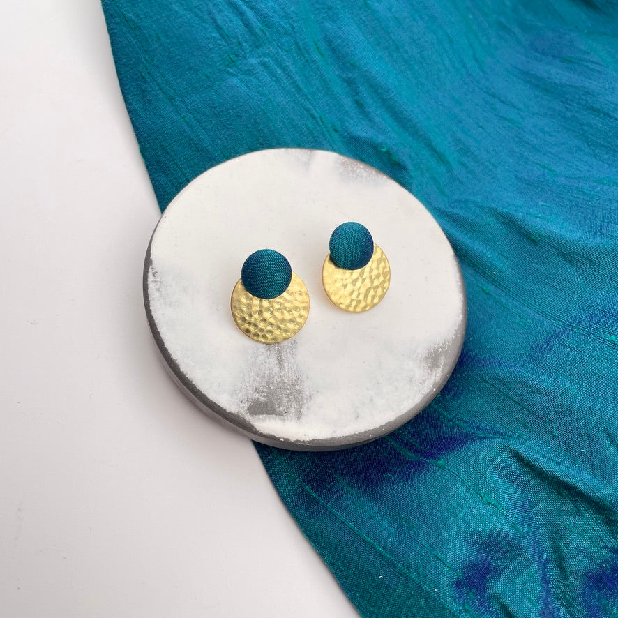 Ohrstecker Rundling . Petrol