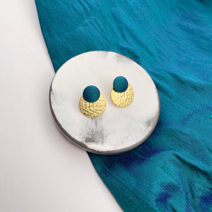 Ohrstecker Rundling . Petrol