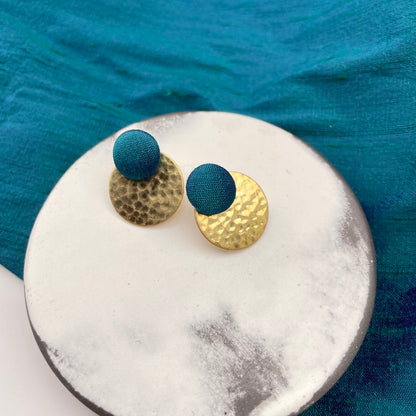 Ohrstecker Rundling . Petrol