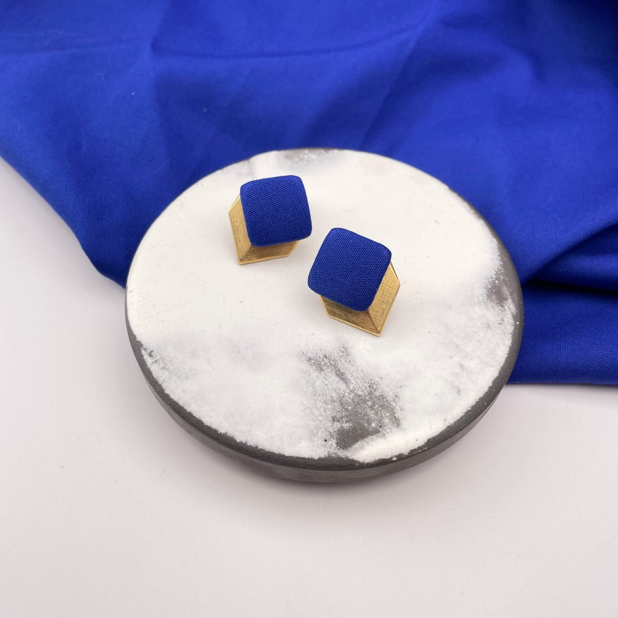 Ohrstecker Open Symbol . Royalblau