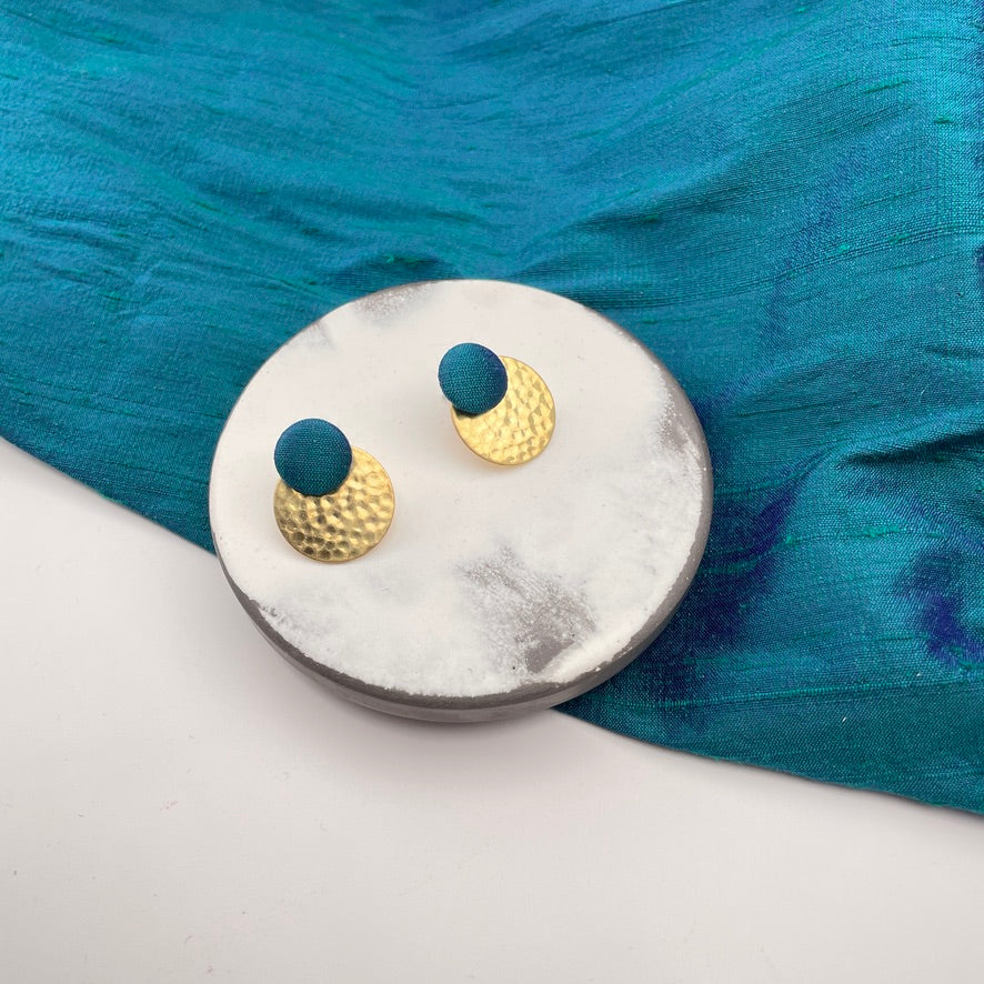 Ohrstecker Rundling . Petrol