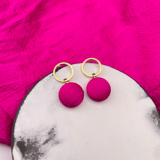 Ohrstecker Ringlein . Bright Pink