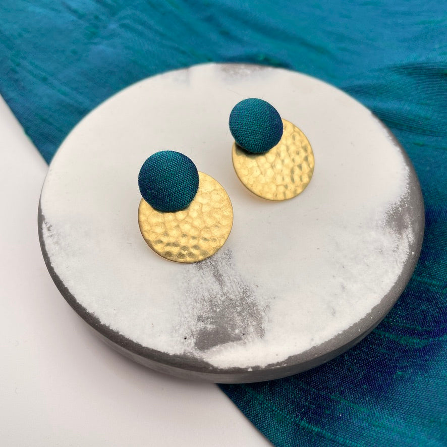 Ohrstecker Rundling . Petrol