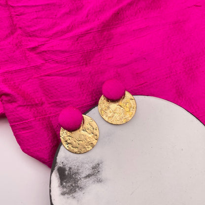 Ohrstecker Rundling . Bright Pink