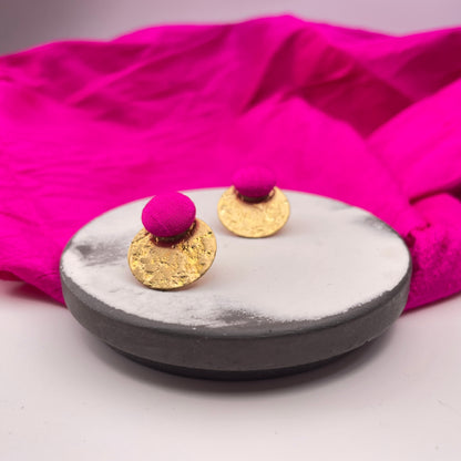 Ohrstecker Rundling . Bright Pink