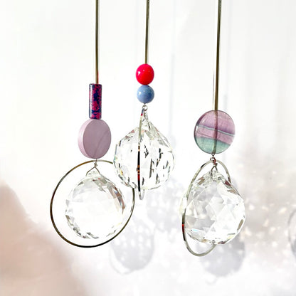 Suncatcher Flourit / Lichtfänger / Fensterkristall / Silber