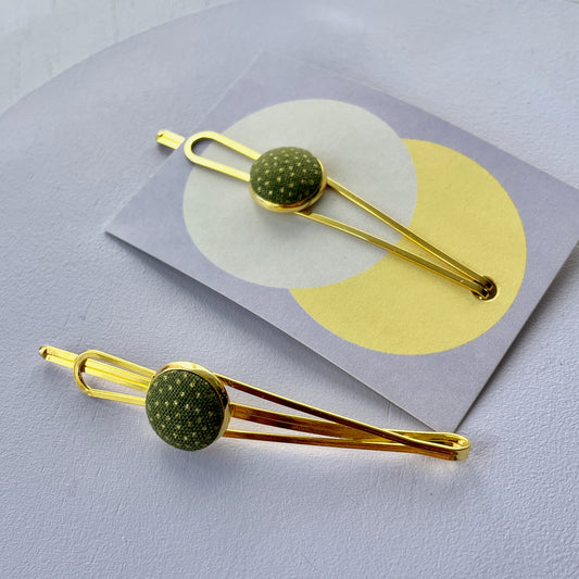 Haarspange *Little Pea*in GoldenGrün