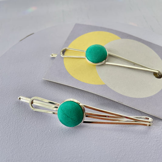 Haarspange *Little Pea*in Pralles Mint . Silber