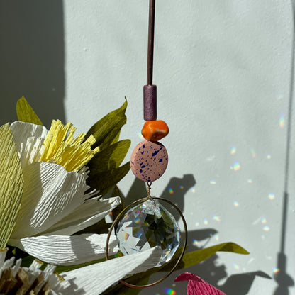 Suncatcher DISC and ROCK Orange / Lichtfänger / Fensterkristall