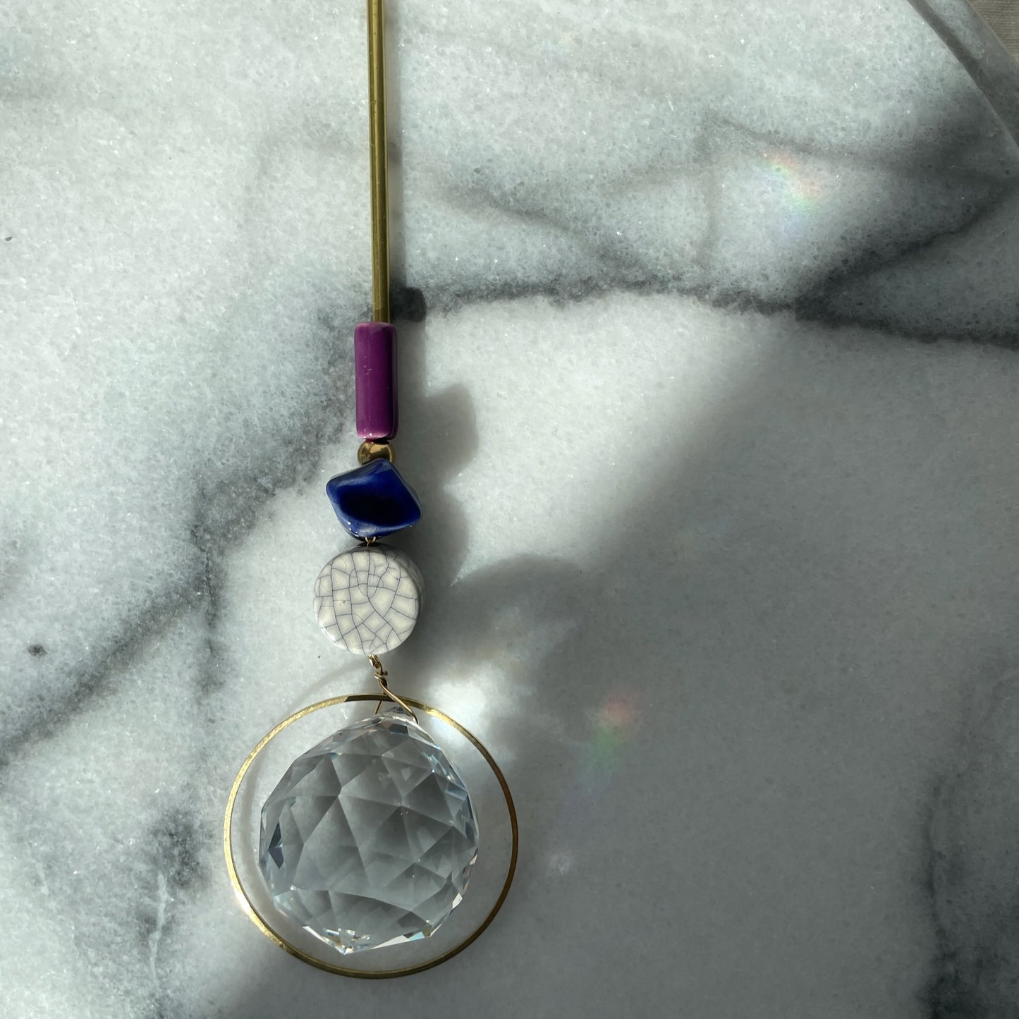Suncatcher DISC and ROCK Dunkelblau / Lichtfänger / Fensterkristall