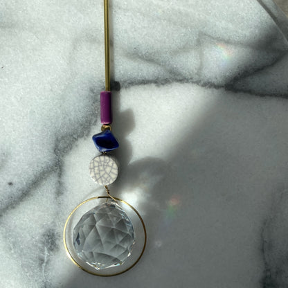 Suncatcher DISC and ROCK Dunkelblau / Lichtfänger / Fensterkristall