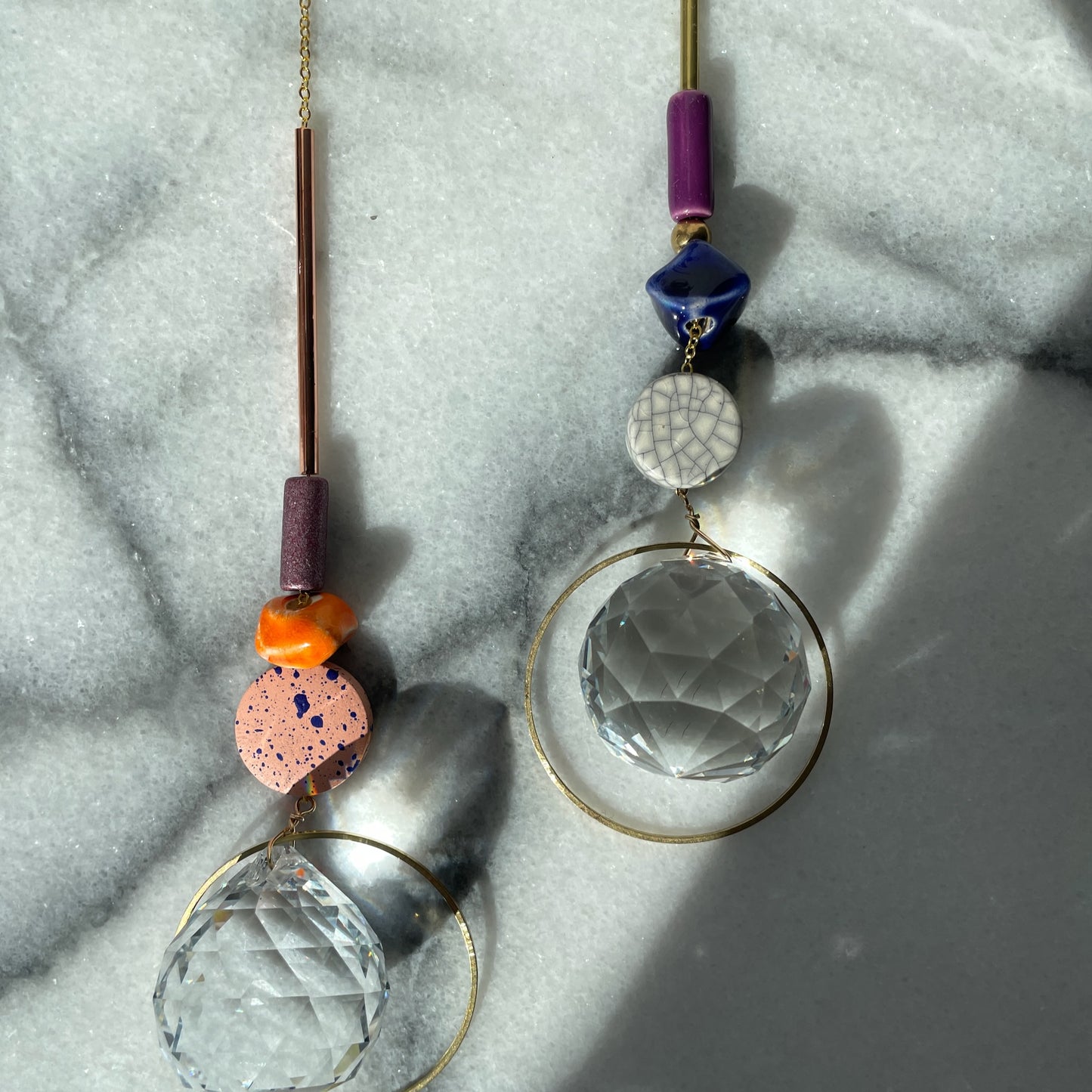 Suncatcher DISC and ROCK Dunkelblau / Lichtfänger / Fensterkristall
