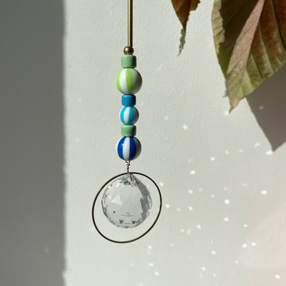 Suncatcher Zirkus Grün und Blau / Lichtfänger / Fensterkristall  / Prisma