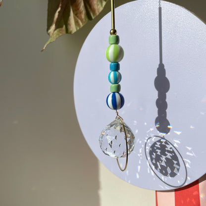 Suncatcher Zirkus Grün und Blau / Lichtfänger / Fensterkristall  / Prisma