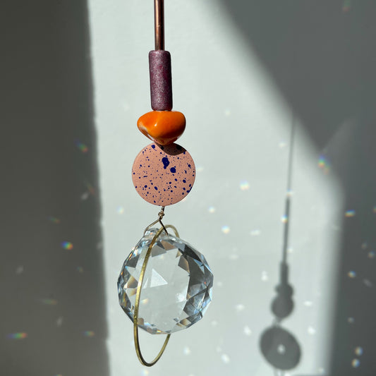 Suncatcher DISC and ROCK Orange / Lichtfänger / Fensterkristall