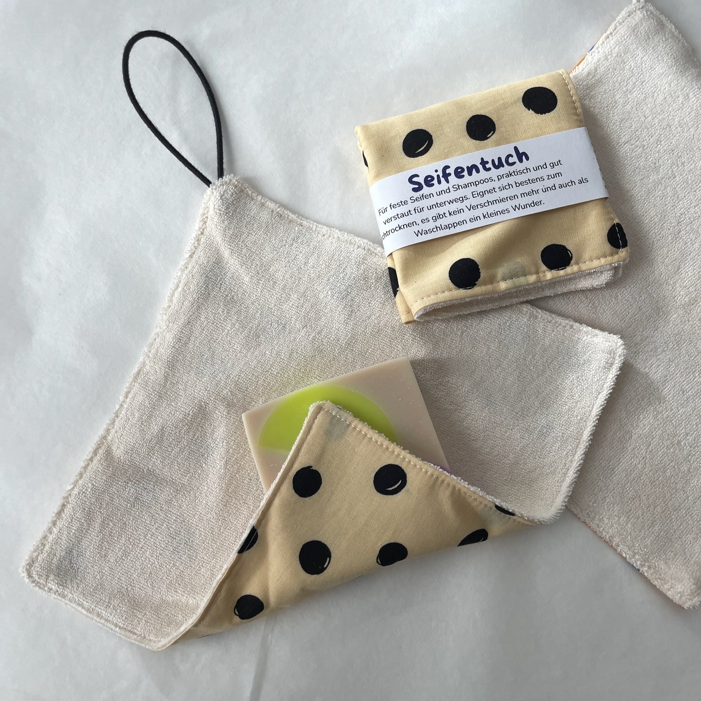 Seifentuch Dalmatiner in zartem Beige