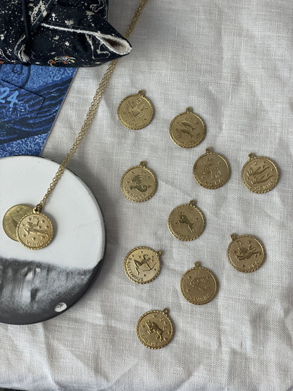 Personalisierte Sternzeichen- & Aszendenten-Kette | Goldplattiertes Edelstahl Individueller Astro-Schmuck