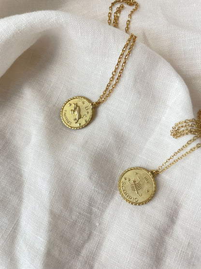 Personalisierte Sternzeichen- & Aszendenten-Kette | Goldplattiertes Edelstahl Individueller Astro-Schmuck