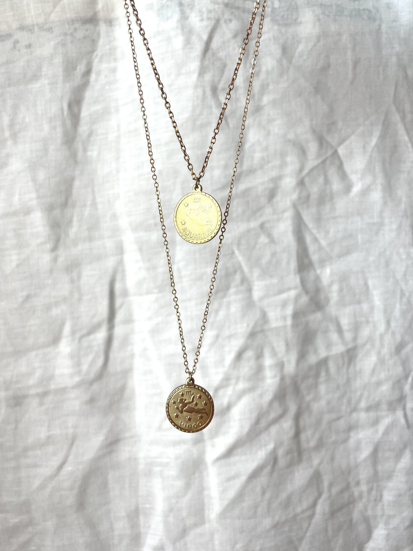 Personalisierte Sternzeichen- & Aszendenten-Kette | Goldplattiertes Edelstahl Individueller Astro-Schmuck