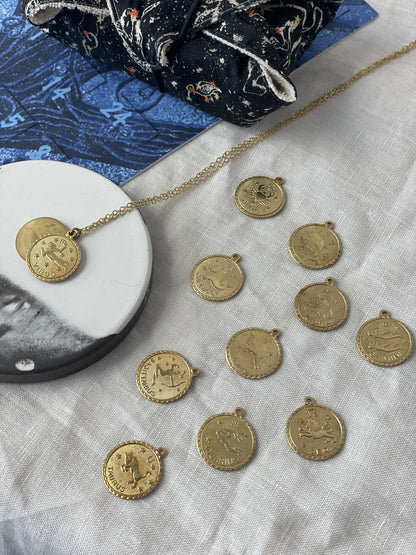 Personalisierte Sternzeichen- & Aszendenten-Kette | Goldplattiertes Edelstahl Individueller Astro-Schmuck