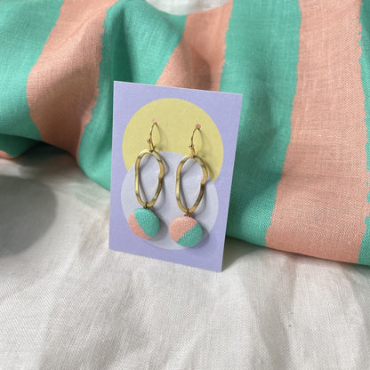 Ohrringe Swing in Mint und Rosa