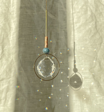 Suncatcher Bubble blau.rosa/ Lichtfänger / Fensterkristall  / Prisma