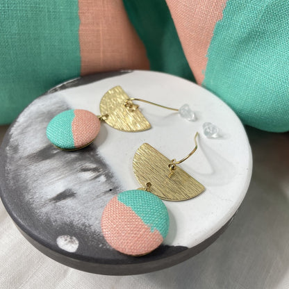 Ohrringe Halbmond . in Mint und Rosa . B&B