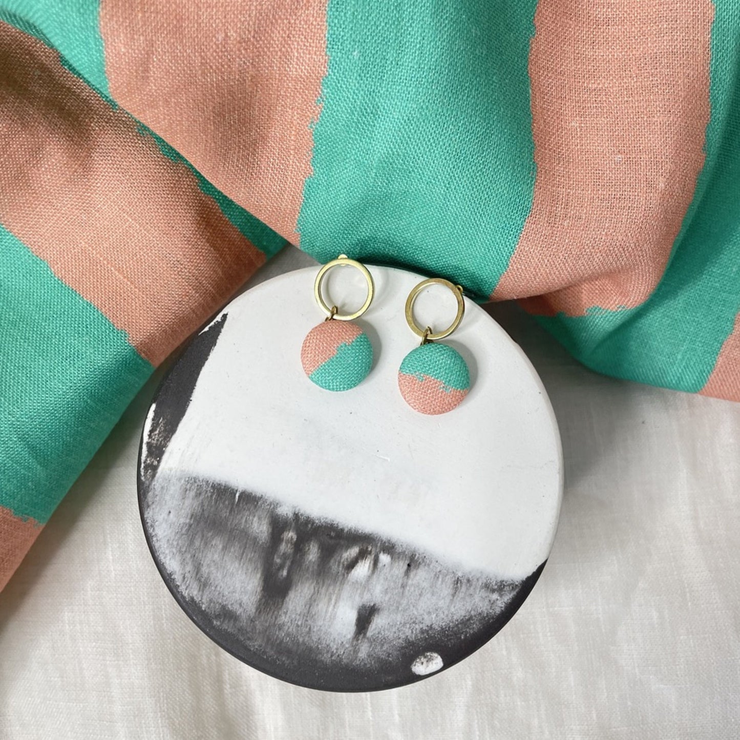 Ohrstecker Ringlein . MInt und Rosa B&B