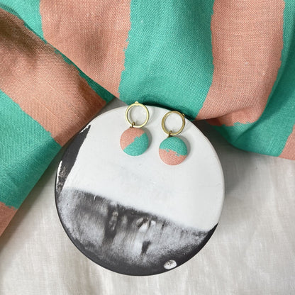 Ohrstecker Ringlein . MInt und Rosa B&B