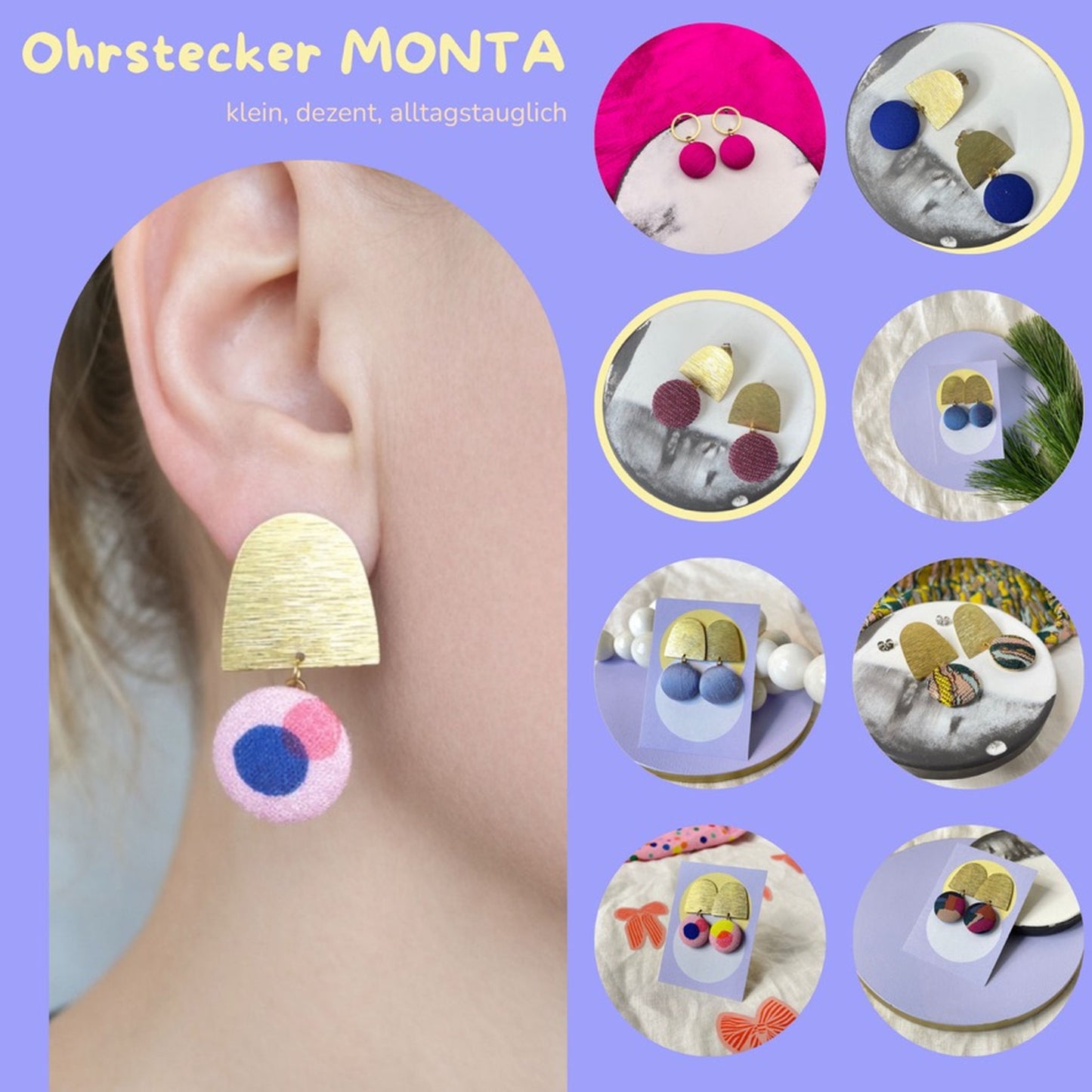 Ohrstecker Monta. Natural Klecks