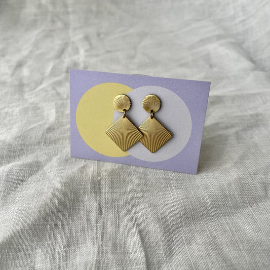 ✨Kuar – Ohrstecker mit Kreis und Quadrat in Muschelmuster