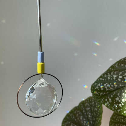Suncatcher Perel klein hellblau Neongelb silver