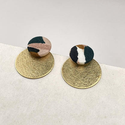 Ohrstecker Rundling .Natural Klecks