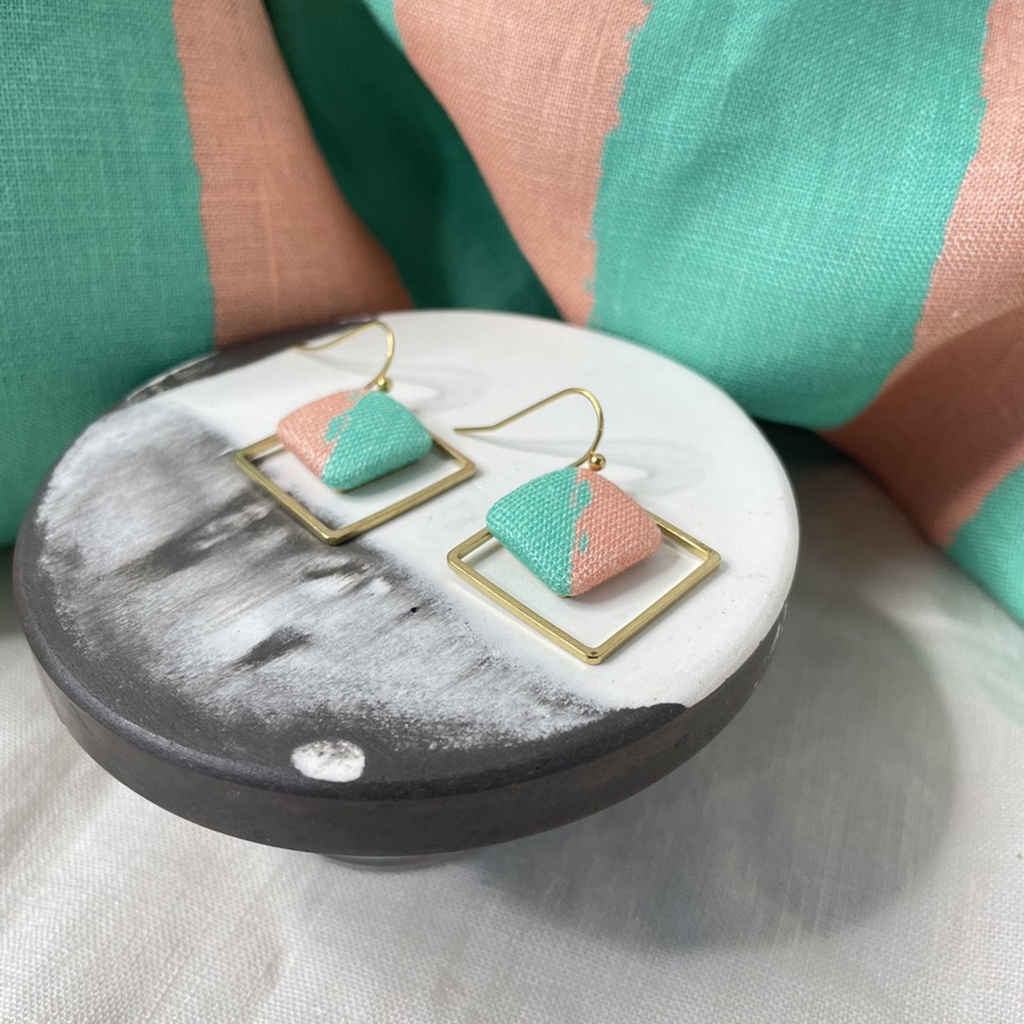Ohrringe InnerBlock in Rosa und Mint