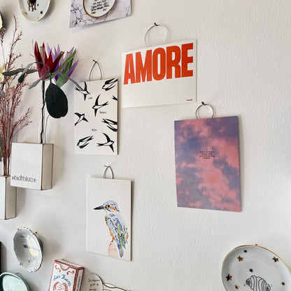 Bildaufhänger zum Postkarten aufhängen Kreis klein / Wohndeko / Galerie